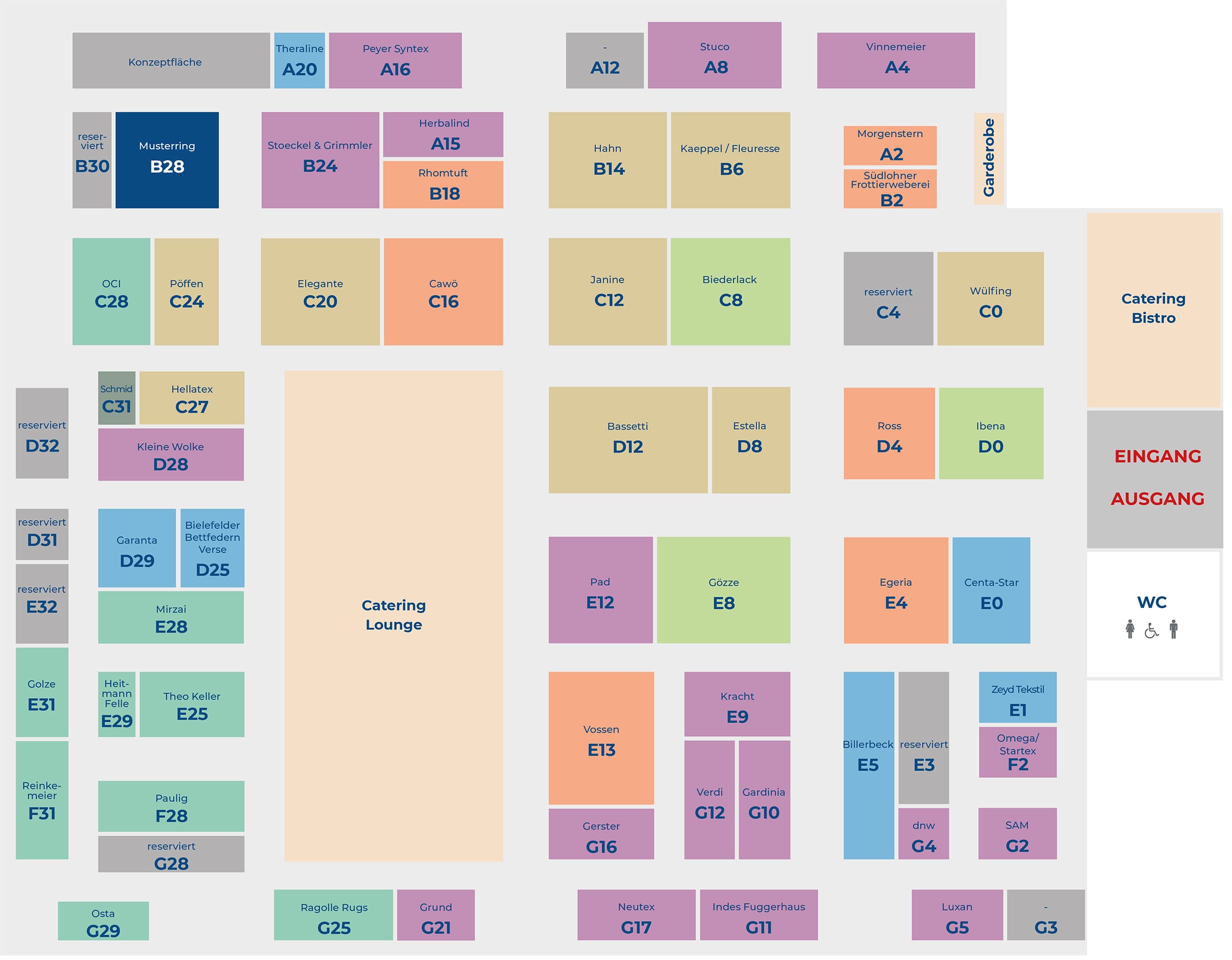 Halle 21 - Messeplan Hometex SOMMER 2025