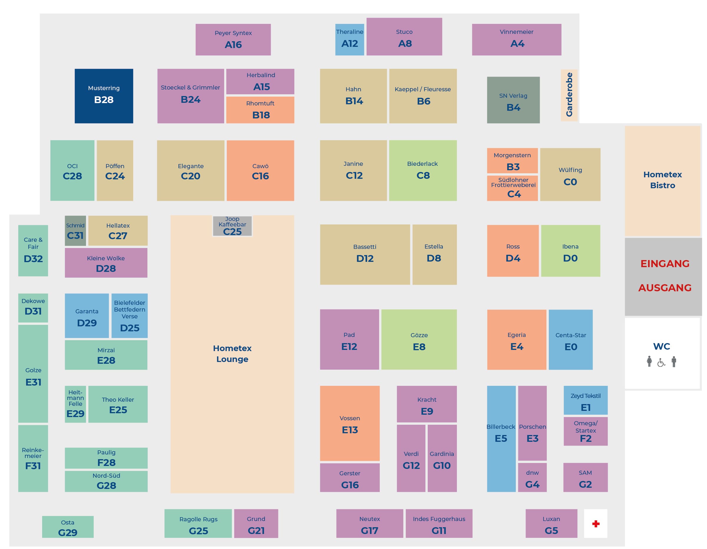 Hall 21 - Exhibition Plan Hometex WINTER 2025