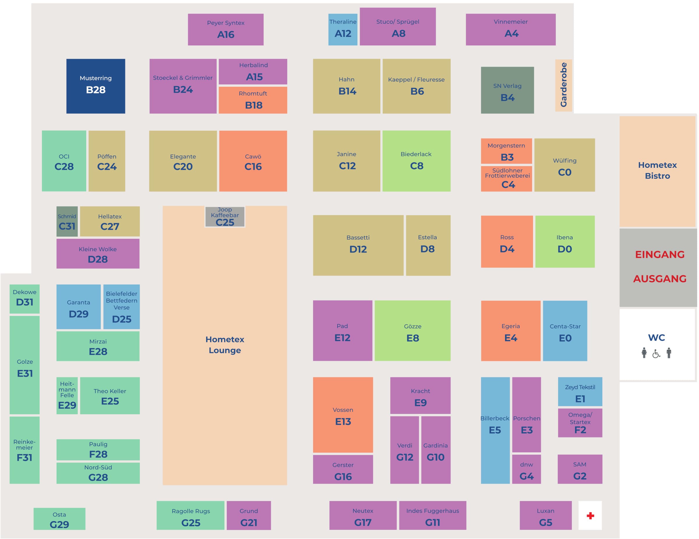 Halle 21 - Messeplan Hometex WINTER 2025
